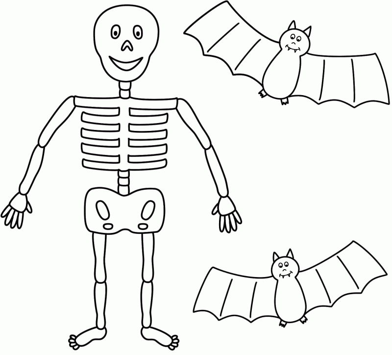 Skeleton Coloring Page - HD Printable Coloring Pages