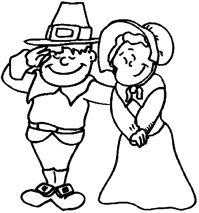 Boy Pilgrim Coloring Page Images & Pictures - Becuo