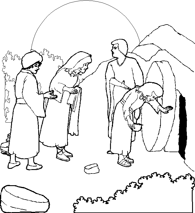 245 Cute Jesus Rising From The Tomb Coloring Page with Animal character