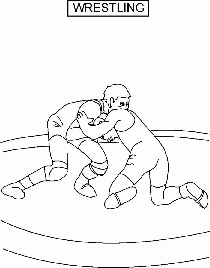 Wrestling Coloring Page For Kids