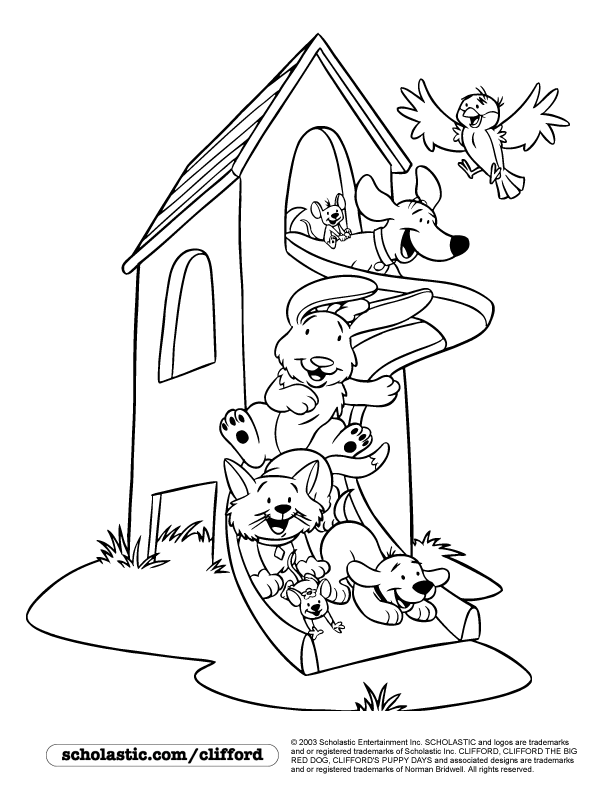 Cute Clifford Christmas Coloring Pages for Kids