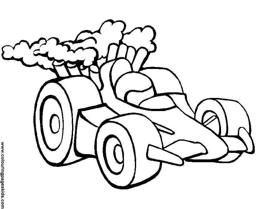 Free printable Kids coloring pages - Race Cars 02 for kids to 
