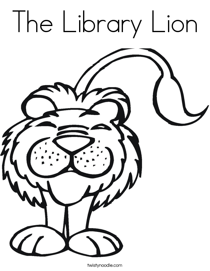 the library lion coloring page