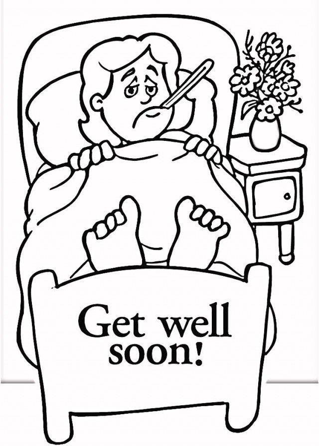 Get Well Soon Coloring Cards Coloring Home