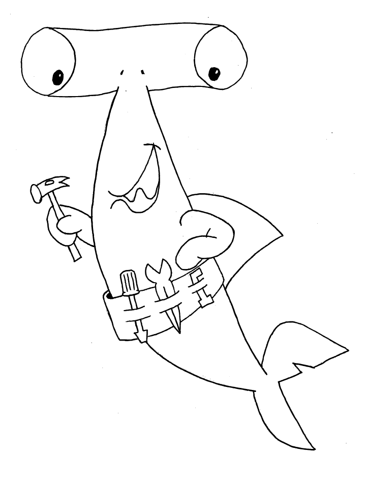 Hammerhead Colouring Pages (page 2)