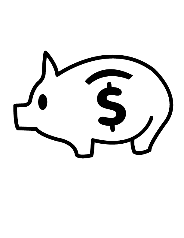 Piggy Bank Coloring Page | Clipart Panda - Free Clipart Images