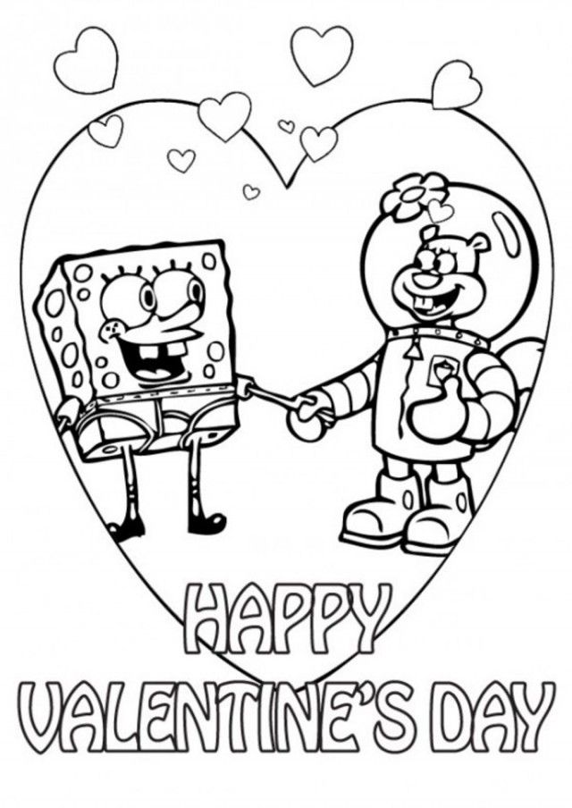 Download Spongebob And Sandy Valentine Coloring Pages Or Print 