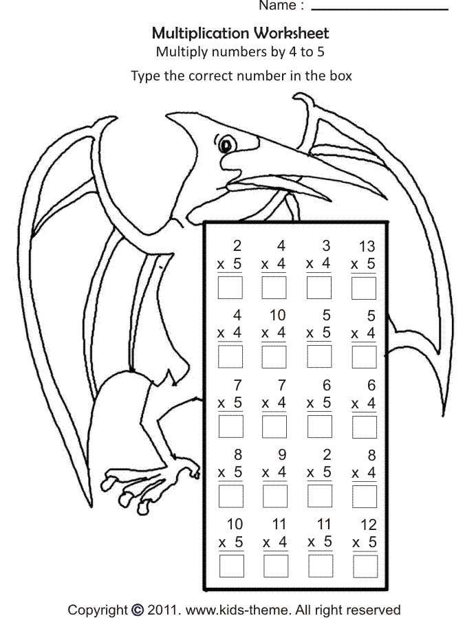 Multiplication Coloring Sheet - Coloring Home
