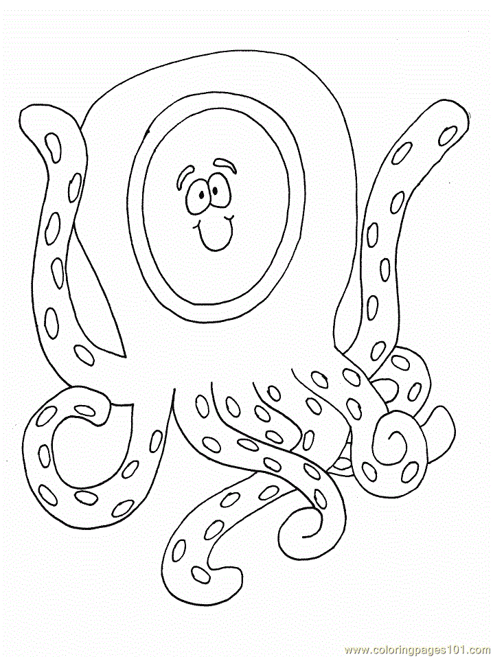 Coloring Pages Octopus (Education > Alphabets) - free printable 