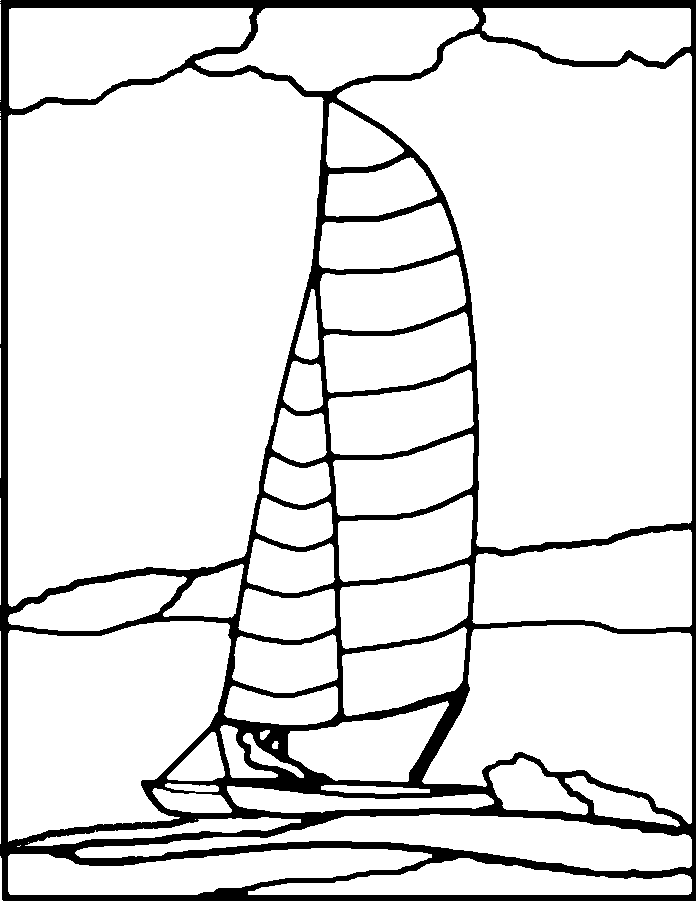 Catamaran Sailboat Stained Glass & Stepping Stone Patterns