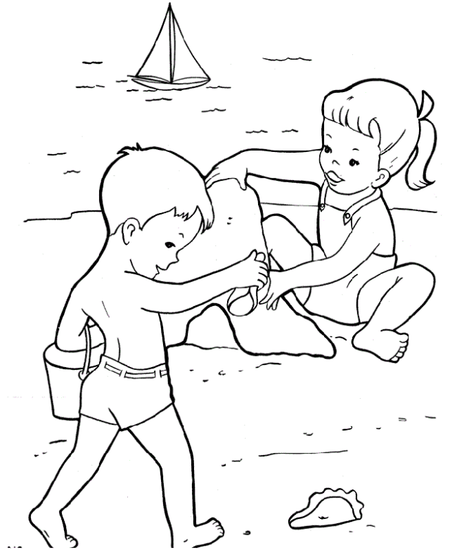 Beach Coloring Pages For Kids - Coloring Home