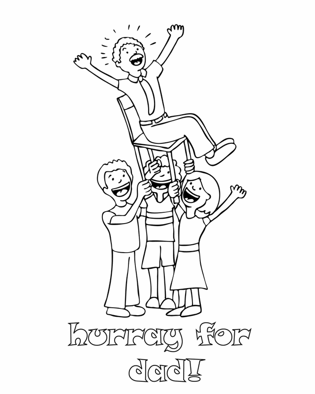 Father's Day cheer - Free Printable Coloring Pages