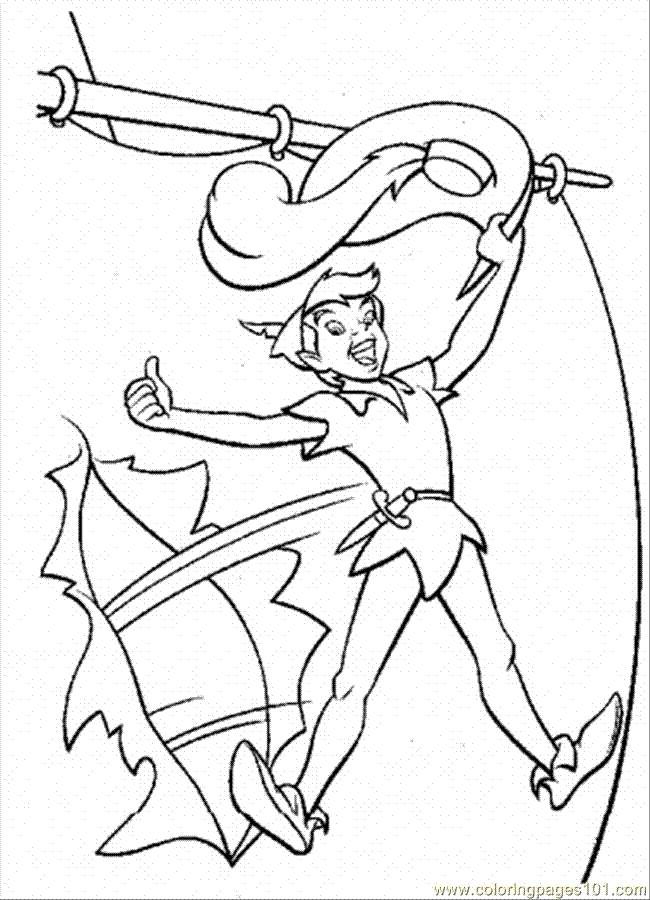 Coloring Pages Peter Pan Is Yelling (Cartoons > Others) - free 