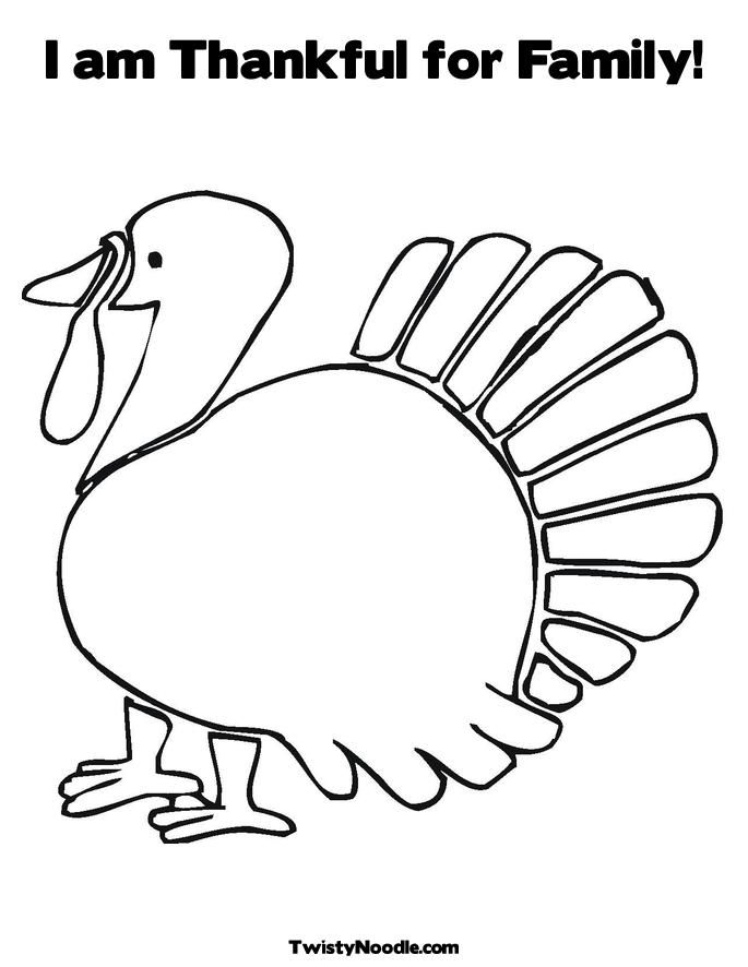 Turkey With Thankful Feathers Coloring Sheets