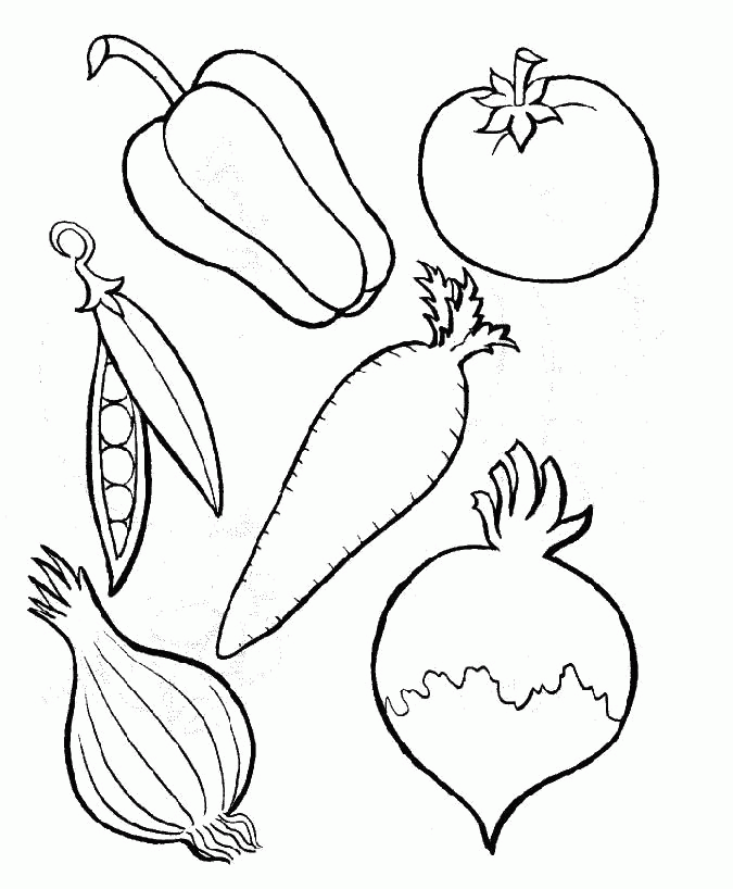 Pictures Of Vegetables To Color - Coloring Home