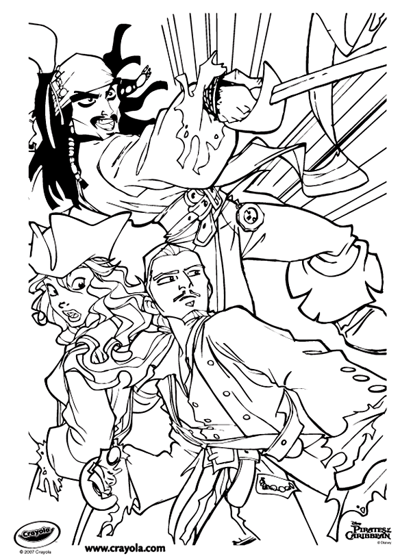 pirate of the caribbean Colouring Pages