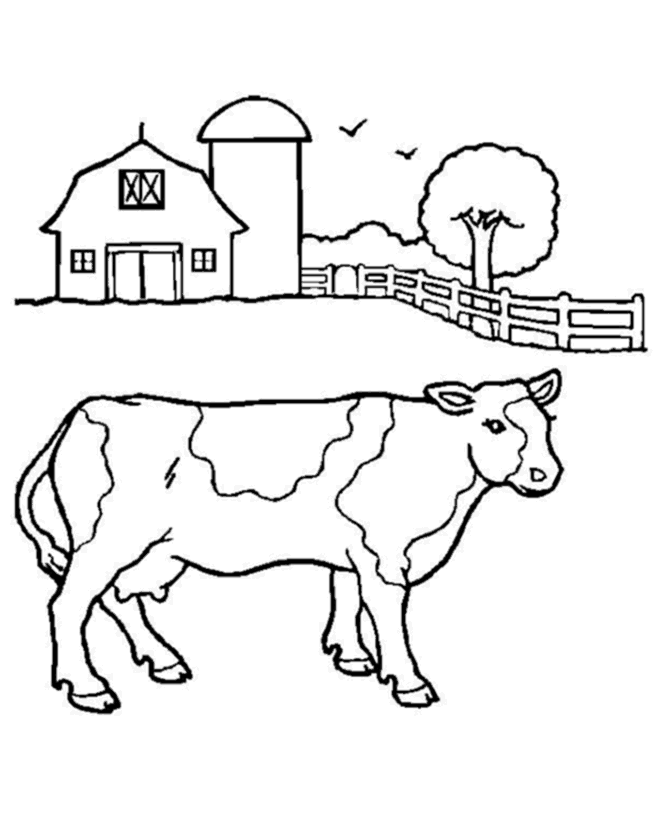 Cow Coloring Pages - Farm milk cow | Punch Needle patterns