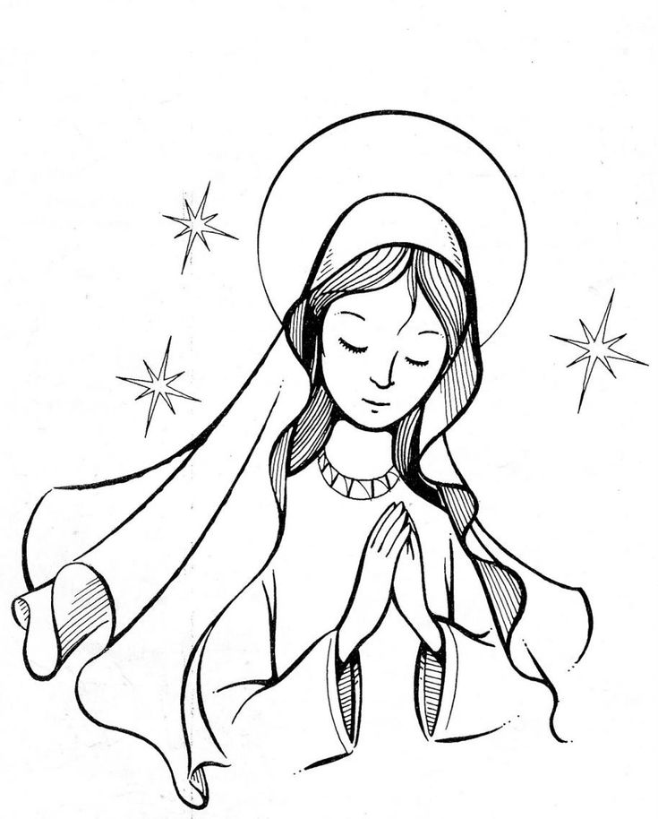 Our Lady Catholic Coloring Page | Coloriage religieux