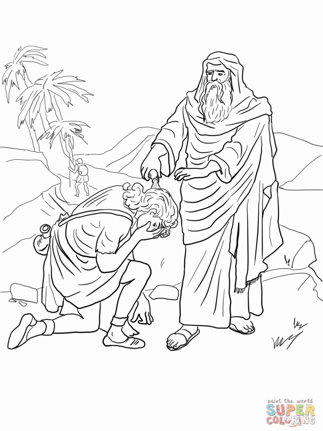 Samuel Anoints David As King Coloring Online Super Coloring 208826 
