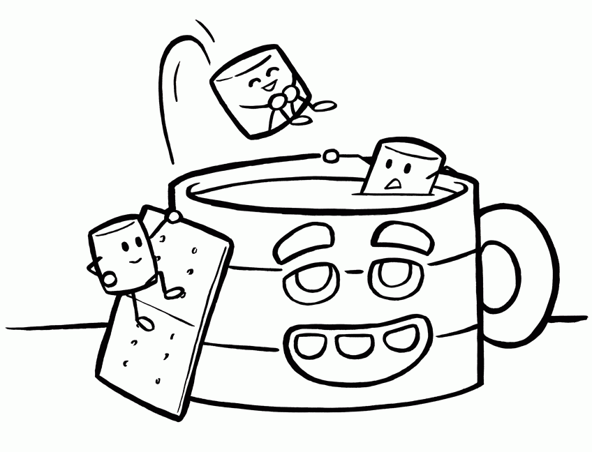 Coffee Mug Coloring Page | Coloring Pages Blog