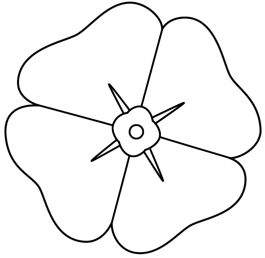 anzac day poppy flower Colouring Pages
