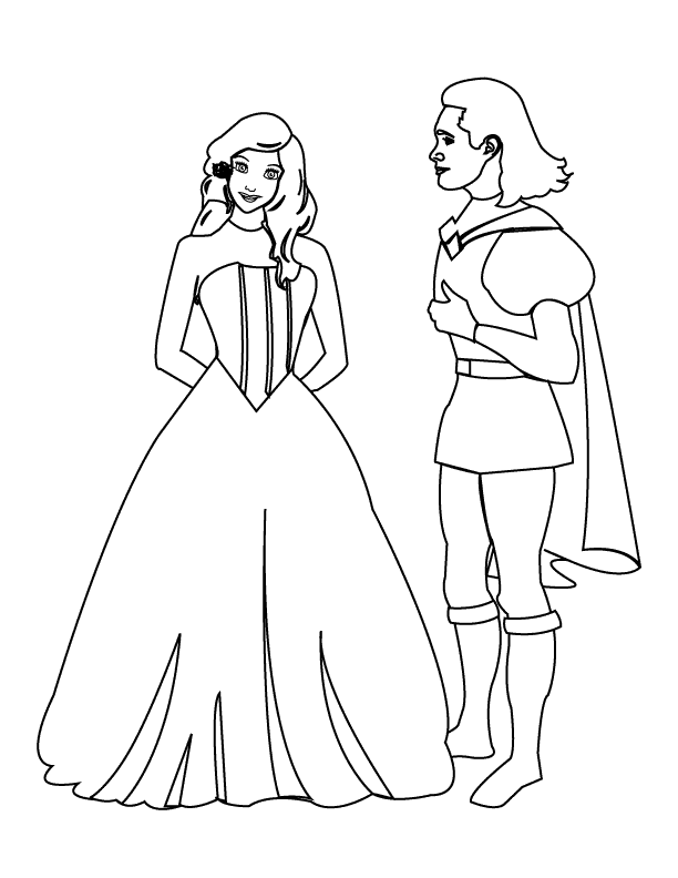 Princess & Prince Coloring Pages - Coloring Home