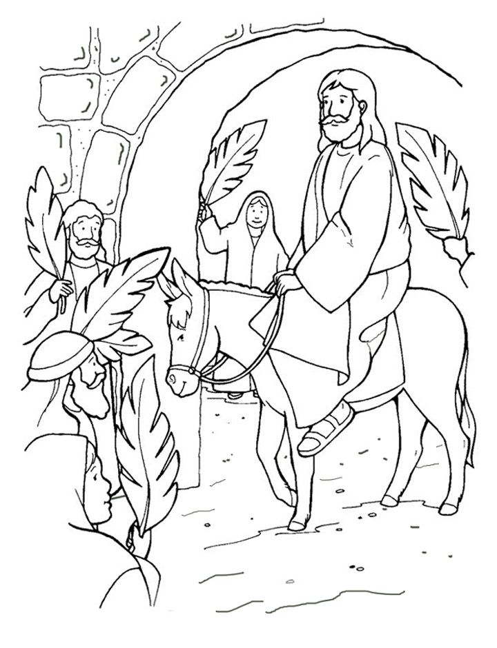 Palm Sunday Coloring Pages Coloring Home