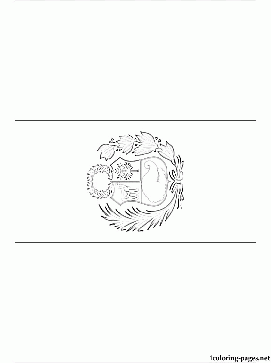 peru flag coloring page to print and color