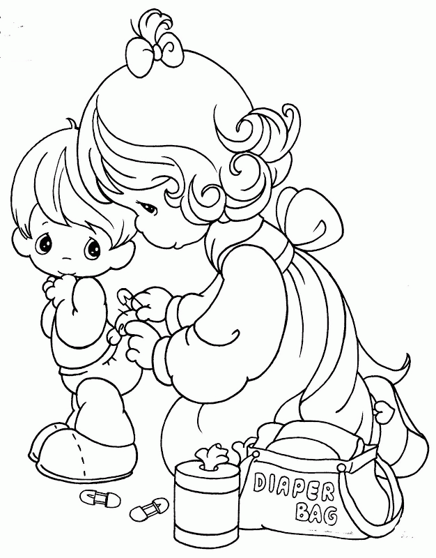 Guardian Angel Coloring Page Free Pages Precious Moments Angels