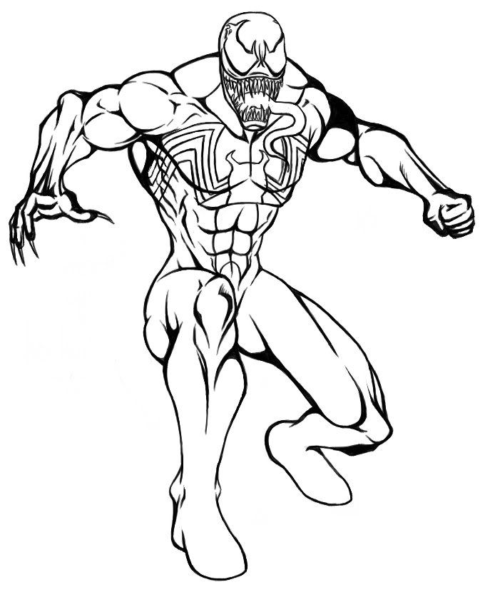 Spiderman And Venom Coloring Page Coloring Home