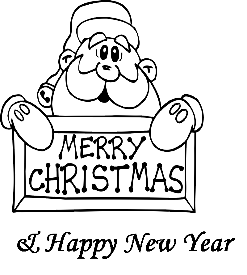Santa Merry Christmas and New Year Coloring Pages | Coloring Pages