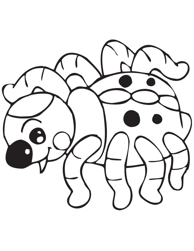 Cute Spider Coloring Page | HM Coloring Pages