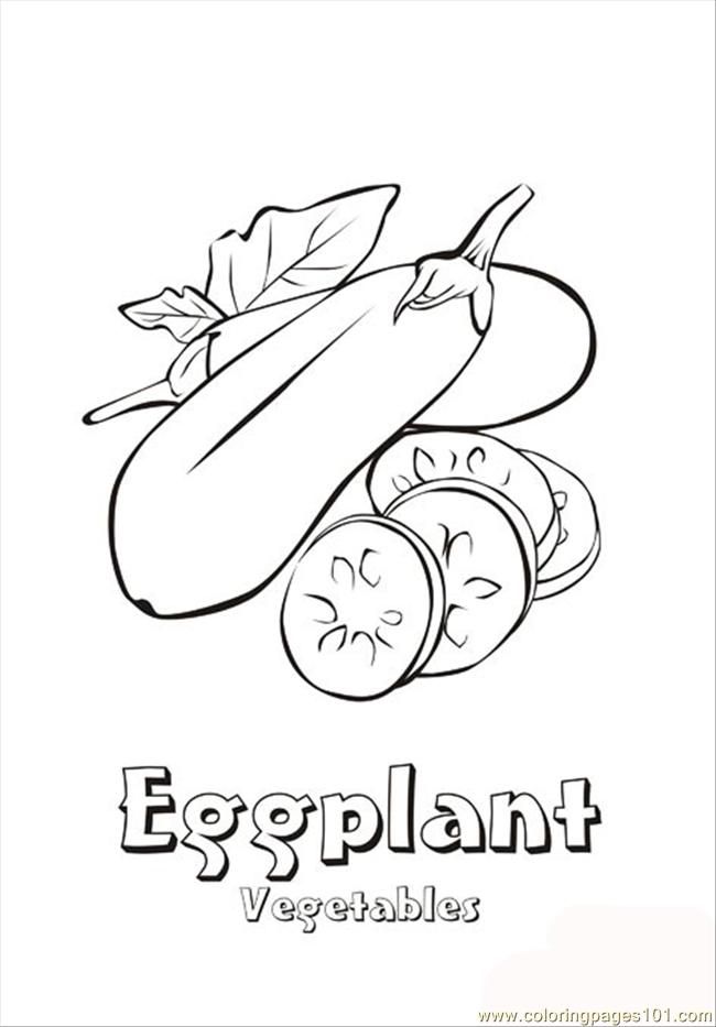 Coloring Pages Eggplant (Natural World > Vegetables) - free 