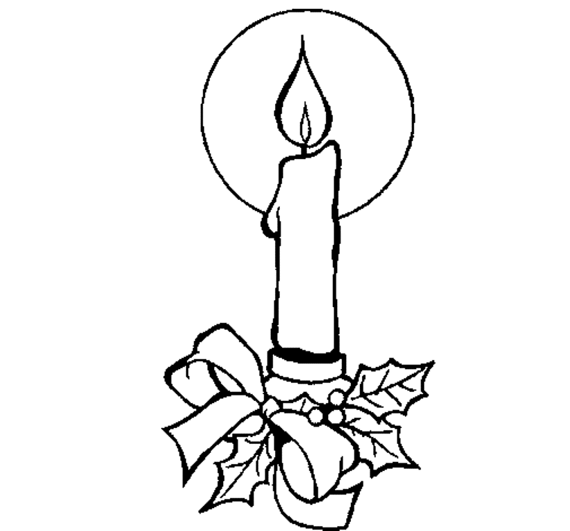 Download Easy Free Coloring Pages For Christmas Candle Or Print 
