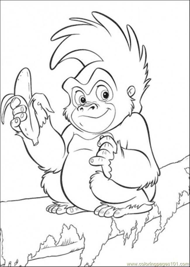 Monkey Coloring Book Page - Coloring Home