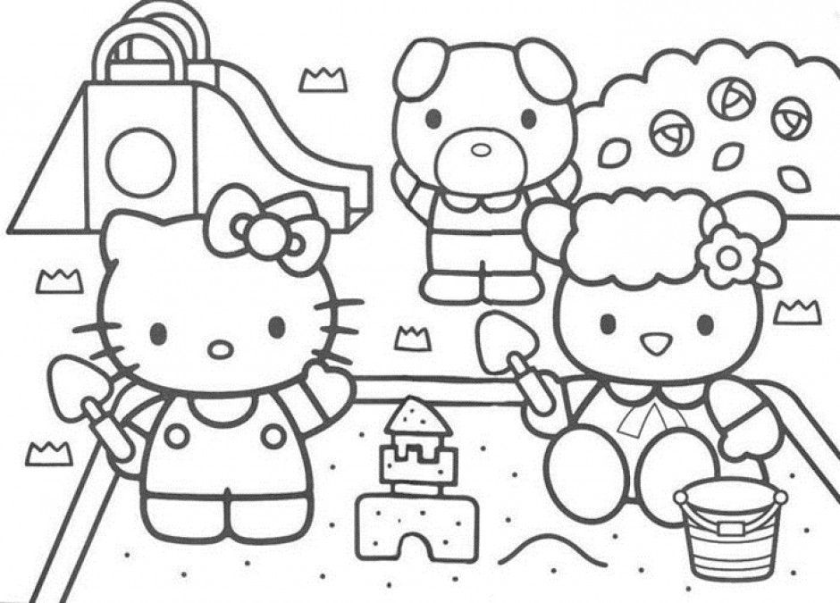 Hello Kitty Coloring Pages Of Sand Castle Coloring 84512 Sand 
