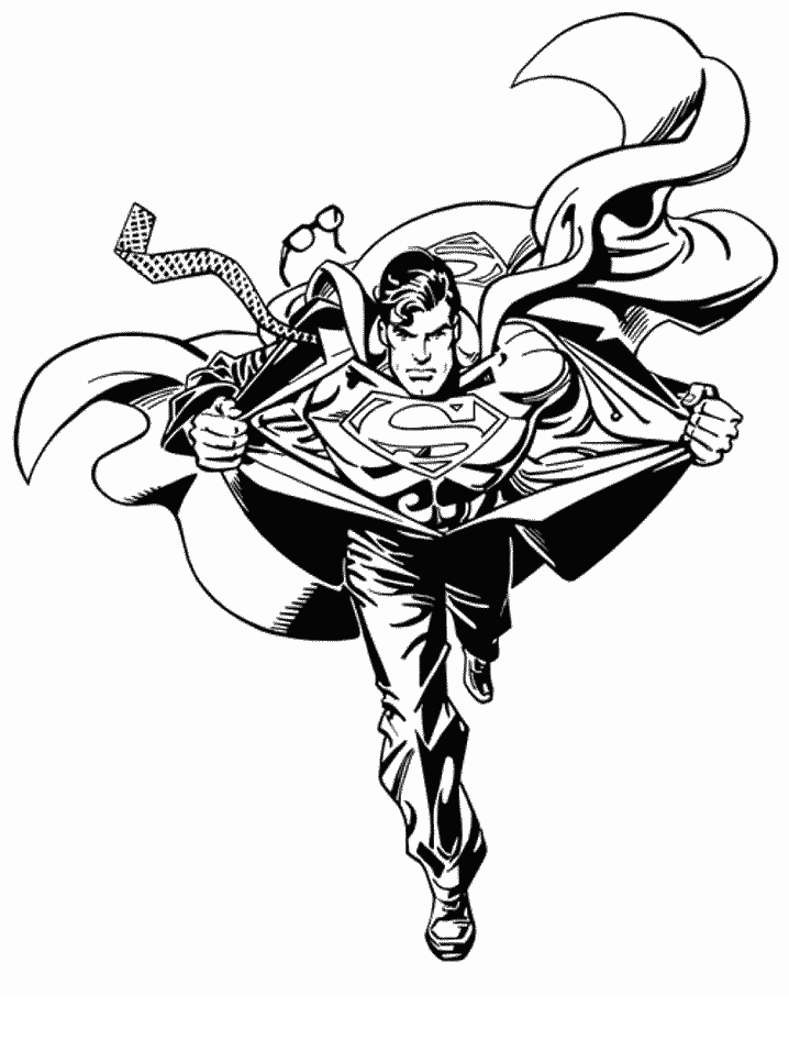 Superman superhero coloring page for kids | coloring pages