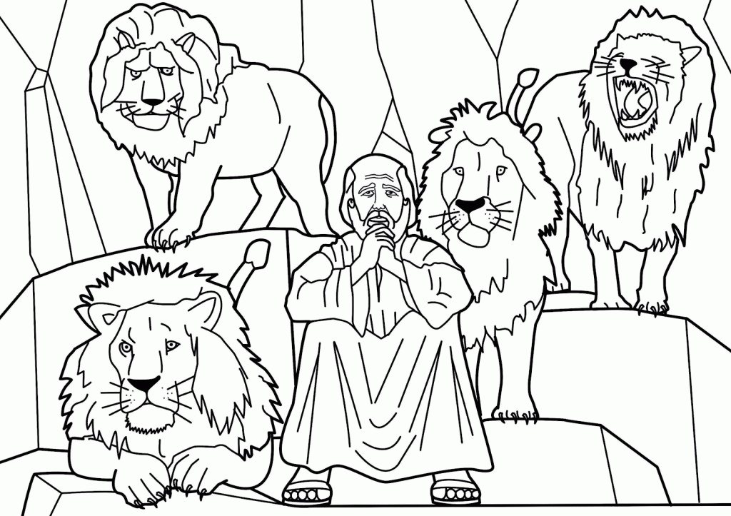 Daniel And The Lions Den Coloring Page - Coloring For KidsColoring 