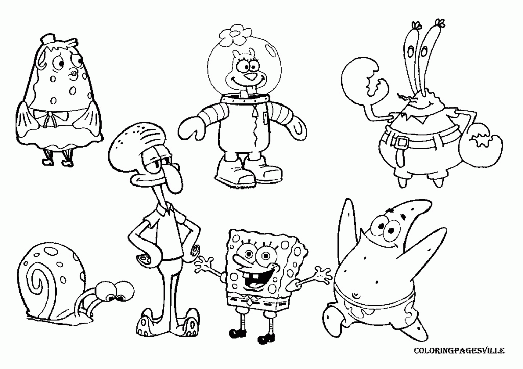 Spongebob Coloring Pages Online Home Easier Featuring Squarepants Gary Easy