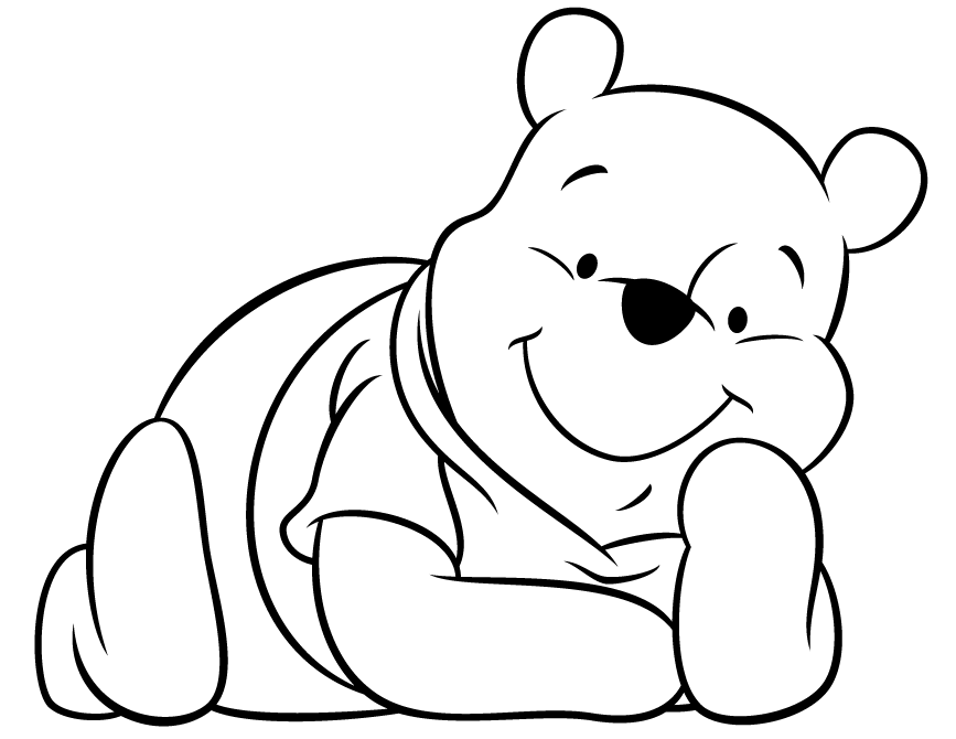 Pooh Bear Looking At You Coloring Page | Free Printable Coloring Pages