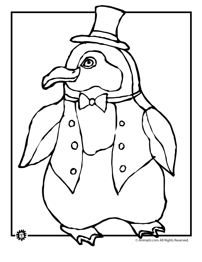 P For Penguin Coloring Page Kids Coloring Page : Cute Penguin 