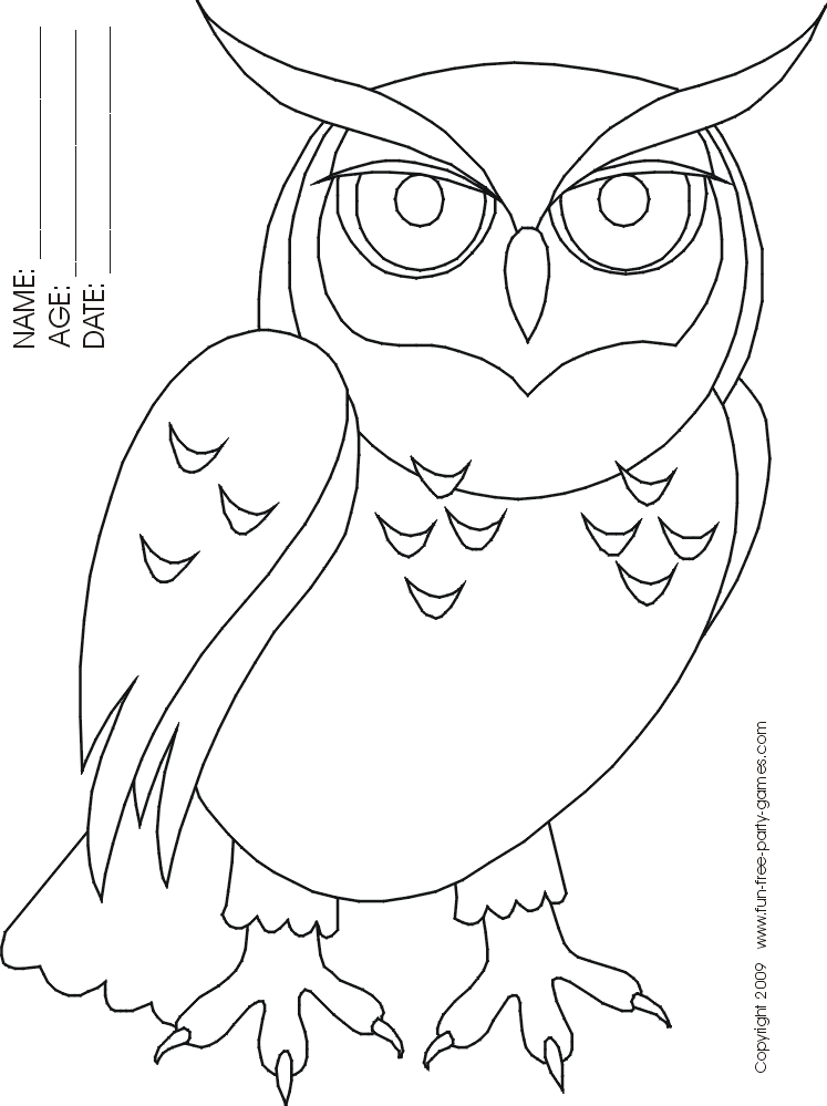 Cartoon Owl Coloring Pages Coloring Home