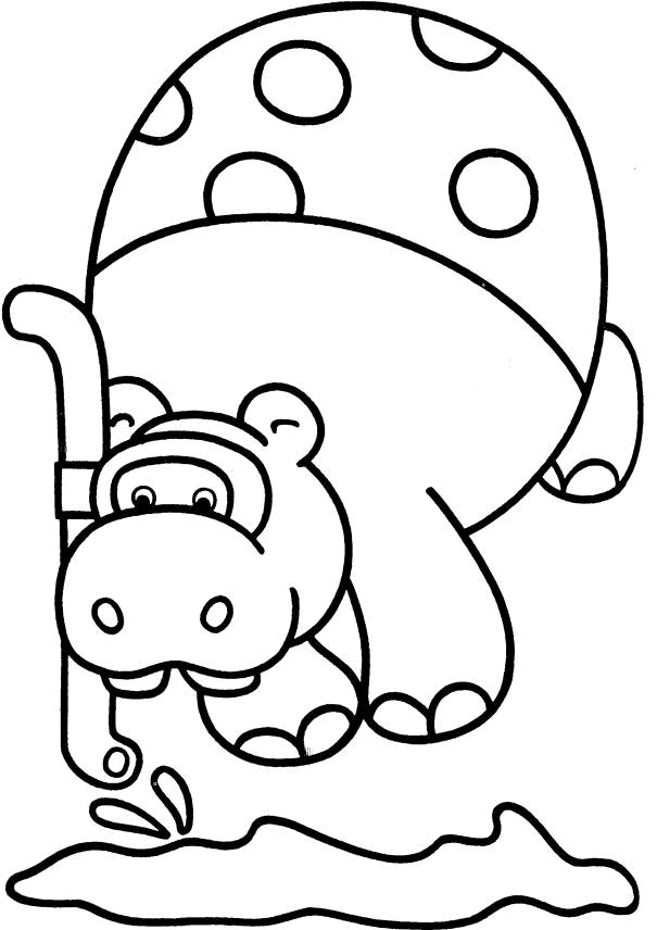 Amazing Coloring Pages: Hippopotamus printable coloring pages