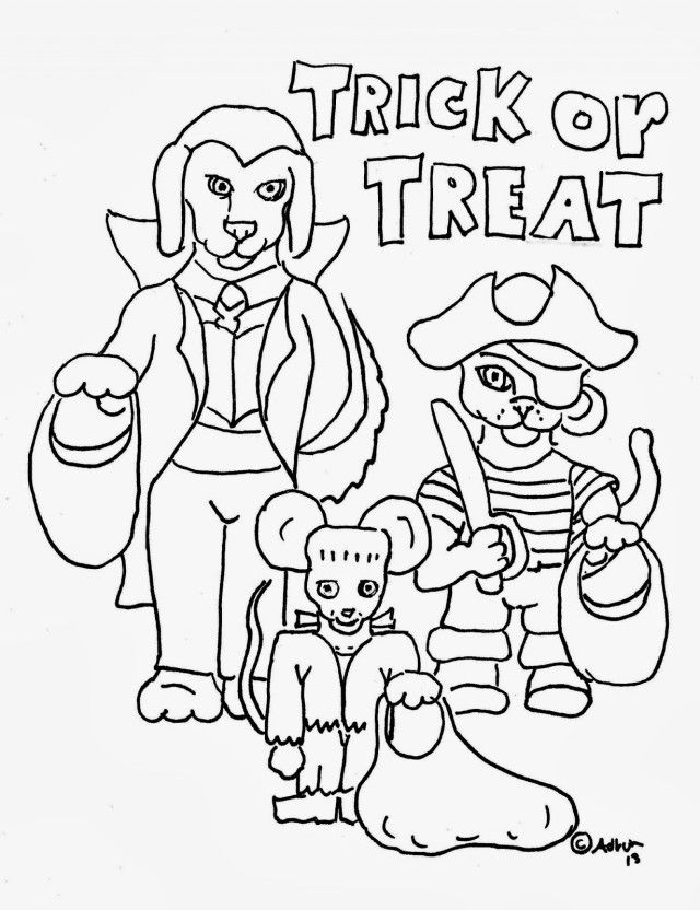 Trick Or Treat Coloring Pages - Coloring Home