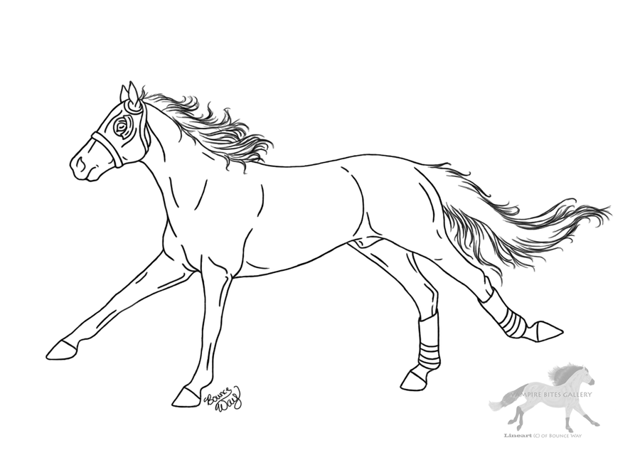 Pawing Friesian Lineart by RejectAll-