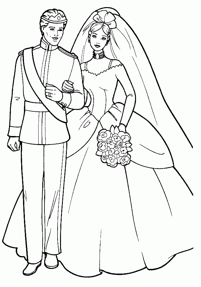 Fascinating Wedding coloring pages for Children