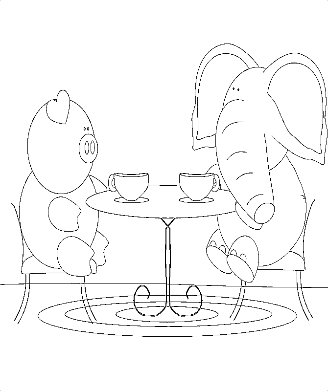 elephant and piggie Colouring Pages (page 2)