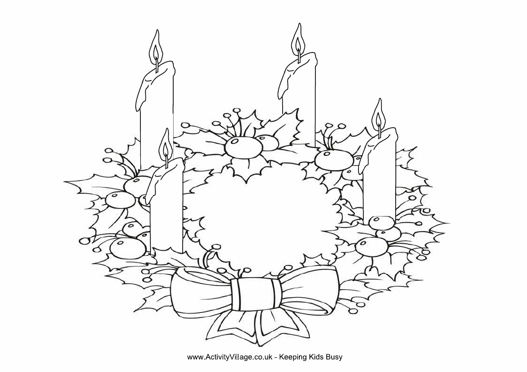 Printable Advent Wreath Coloring Pages Re Downloadscom 1044x737px 