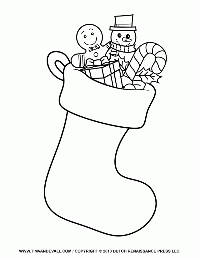Printable Christmas Stocking Coloring Page Best Res | ViolasGallery.