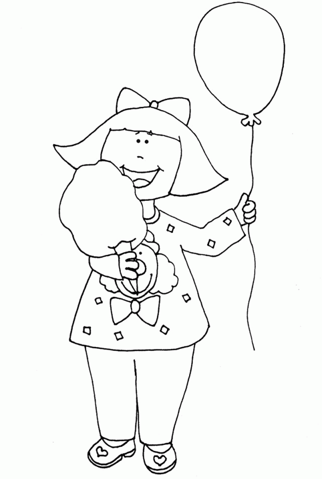 Funny Ballons And Cotton Candy Coloring Page High Definition 